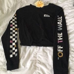 Black Vans Long-Sleeve Crop top